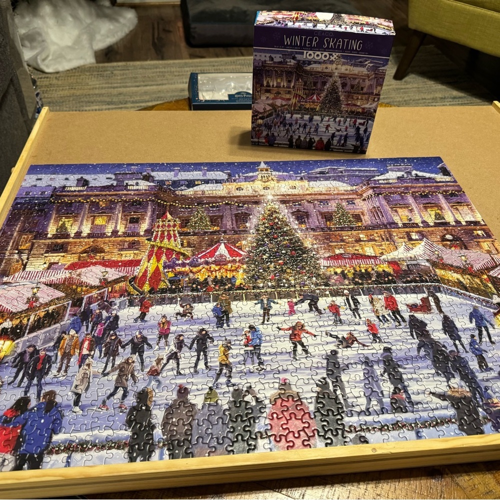 Festive Skating Scene 1000-Piece Puzzle